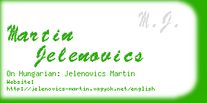 martin jelenovics business card